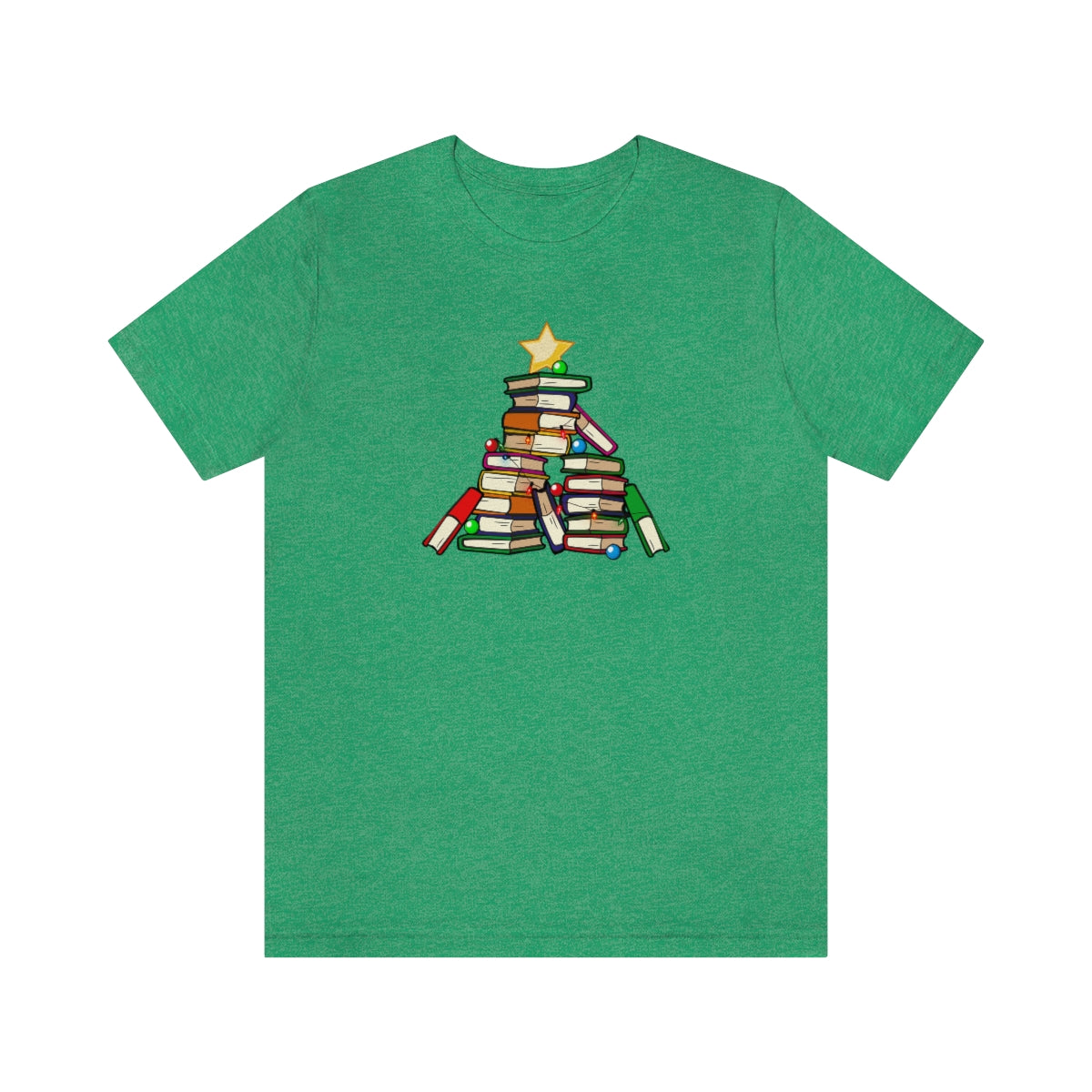 Holiday Tree of Books Unisex Jersey Short Sleeve Tee