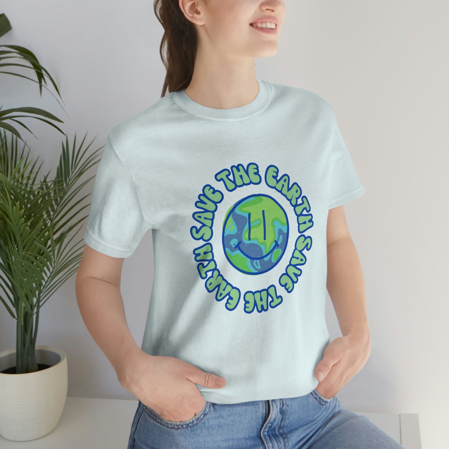 Save the Earth Smiley Unisex Jersey Short Sleeve Tee