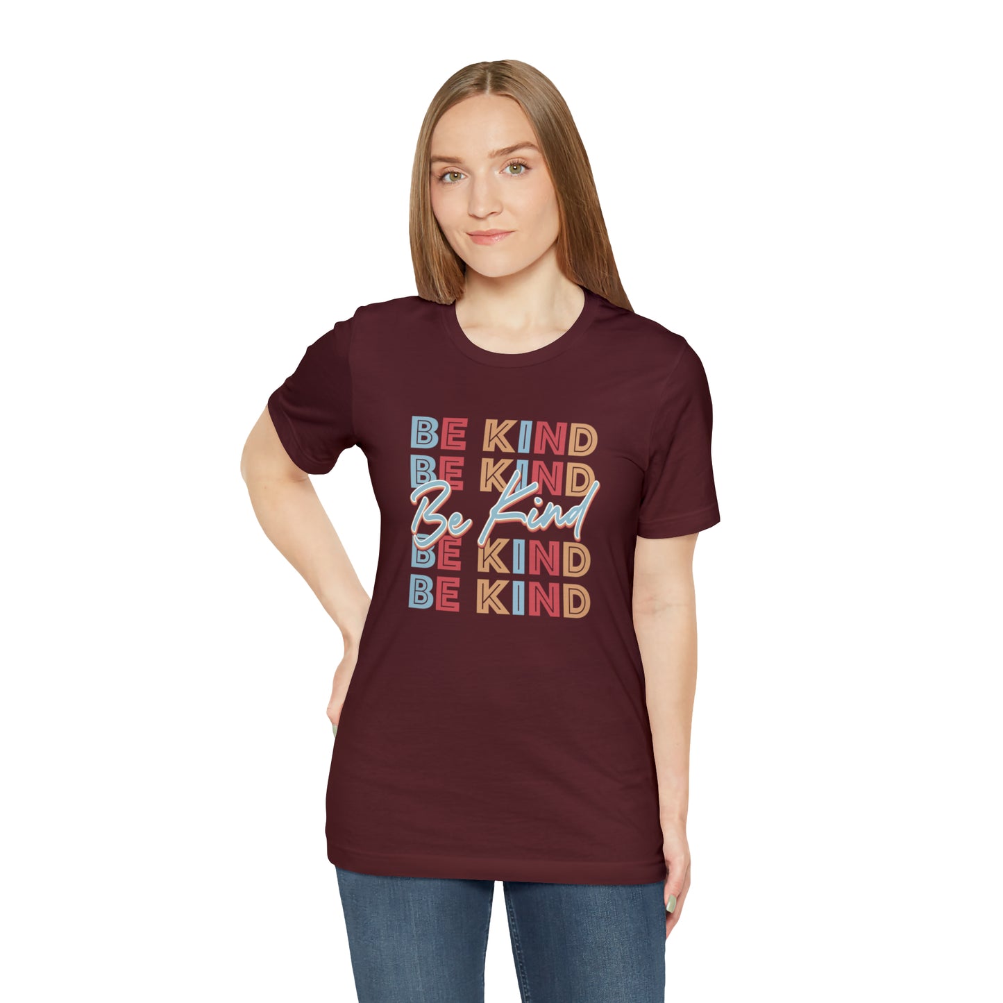 BE KIND on Repeat Unisex Jersey Short Sleeve Tee