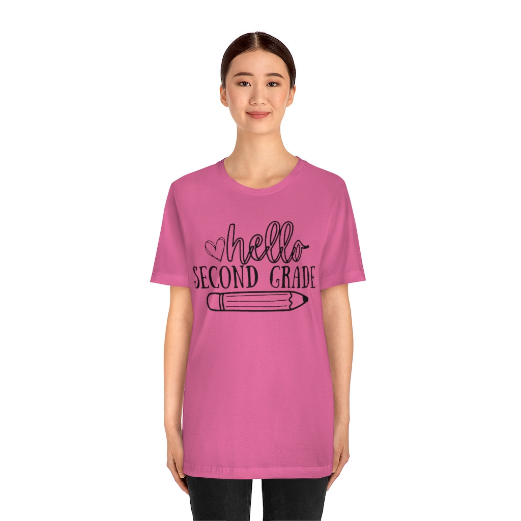 Hello Second Grade Unisex Jersey Short Sleeve Tee