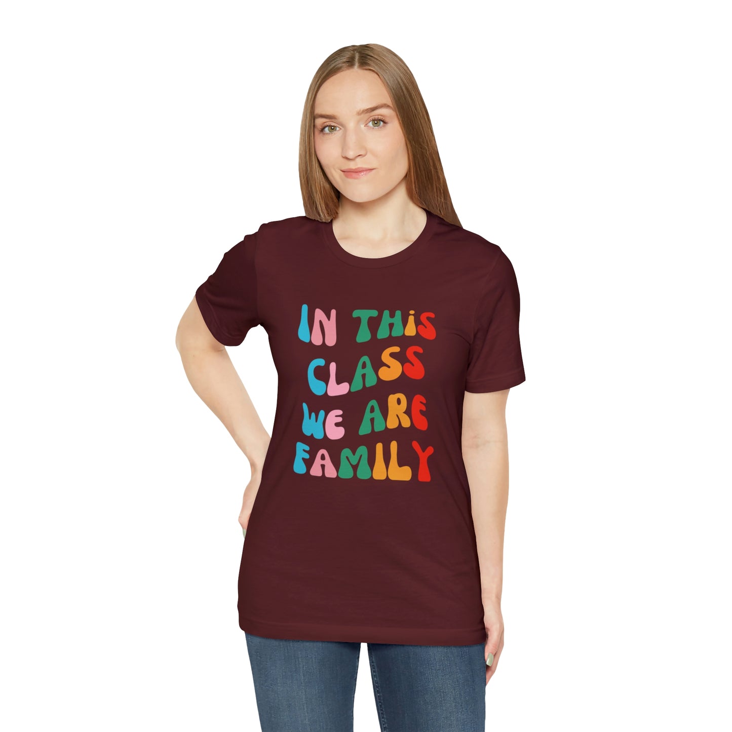 In This Class We Are Family Retro Unisex Jersey Short Sleeve Tee
