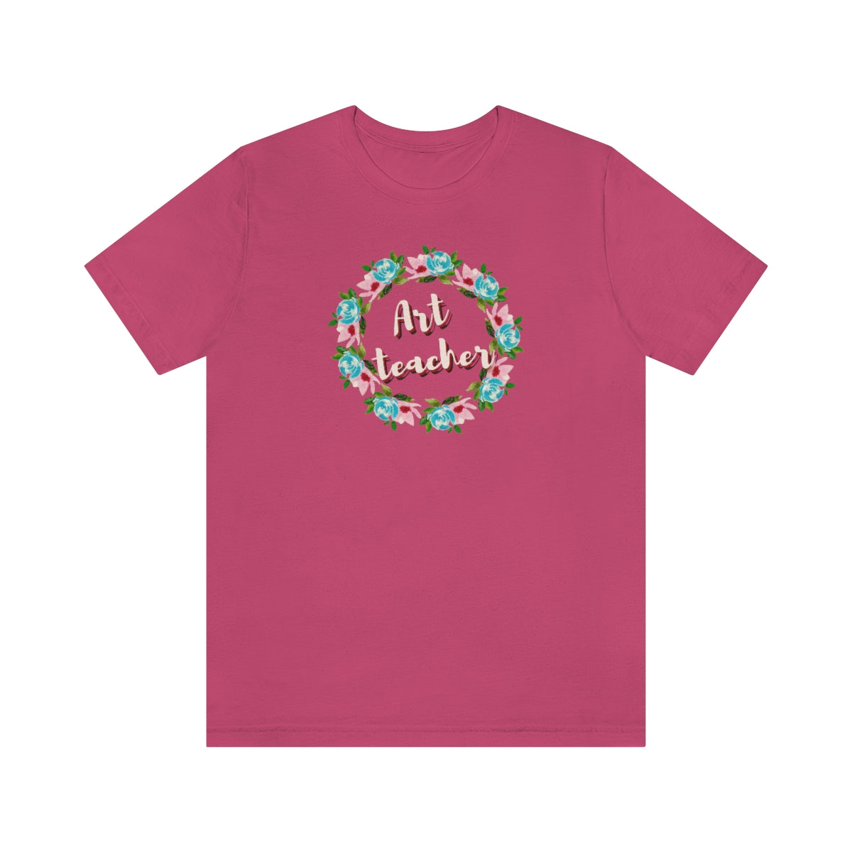 Art Teacher Floral Wreath Unisex Jersey Short Sleeve Tee