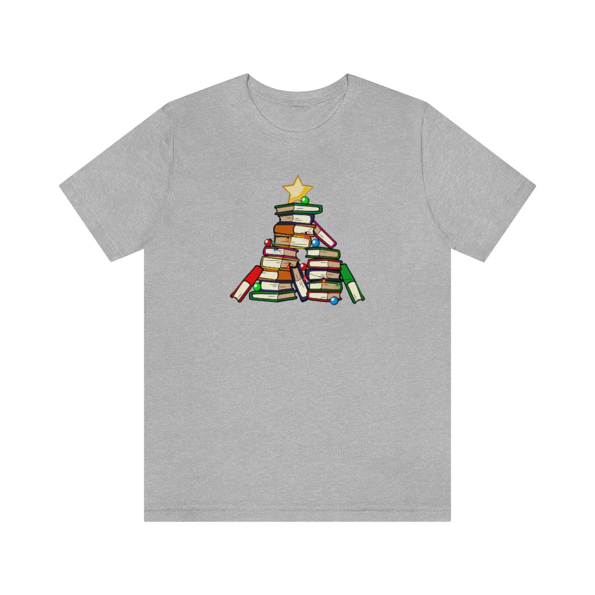 Holiday Tree of Books Unisex Jersey Short Sleeve Tee