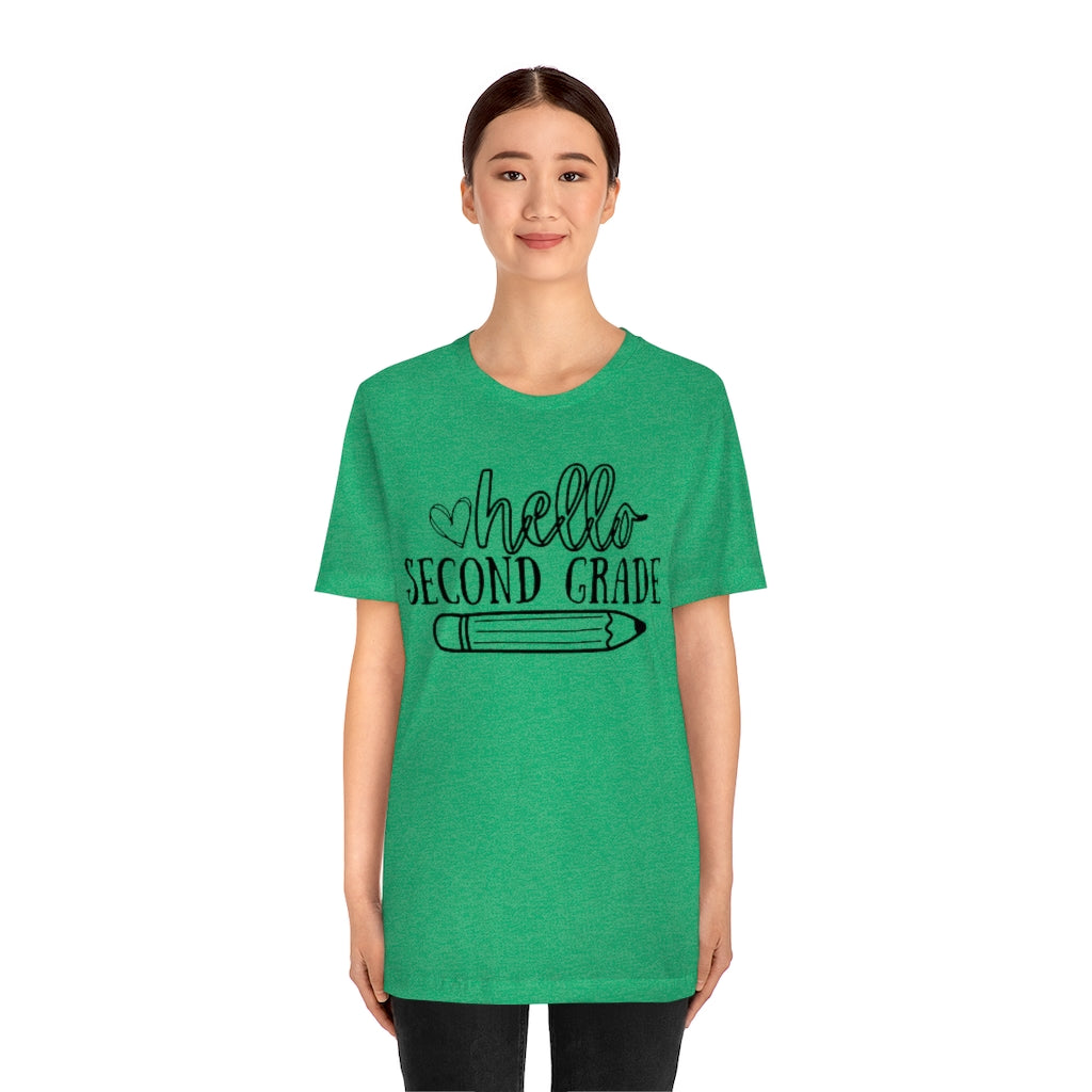 Hello Second Grade Unisex Jersey Short Sleeve Tee