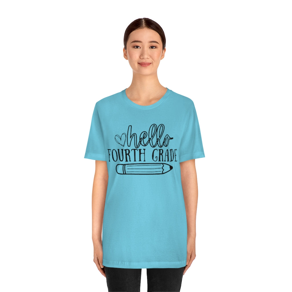 Hello Fourth Grade Unisex Jersey Short Sleeve Tee