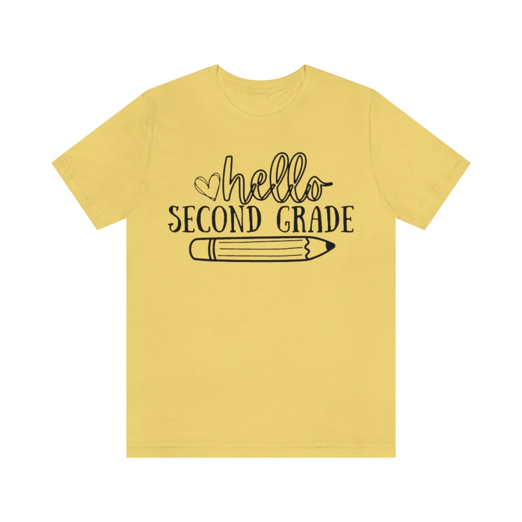 Hello Second Grade Unisex Jersey Short Sleeve Tee