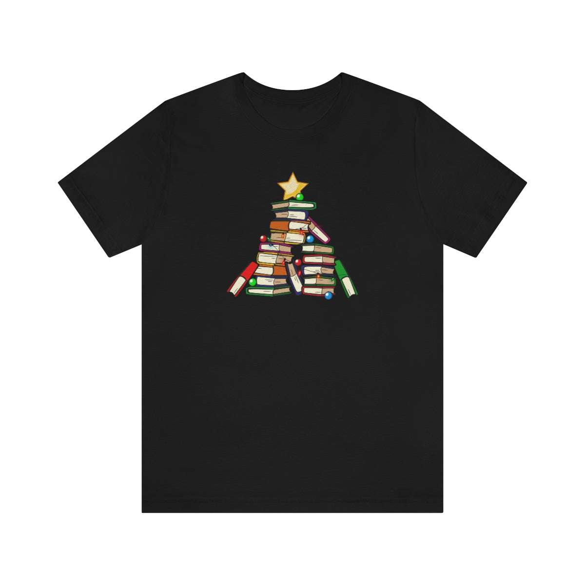 Holiday Tree of Books Unisex Jersey Short Sleeve Tee