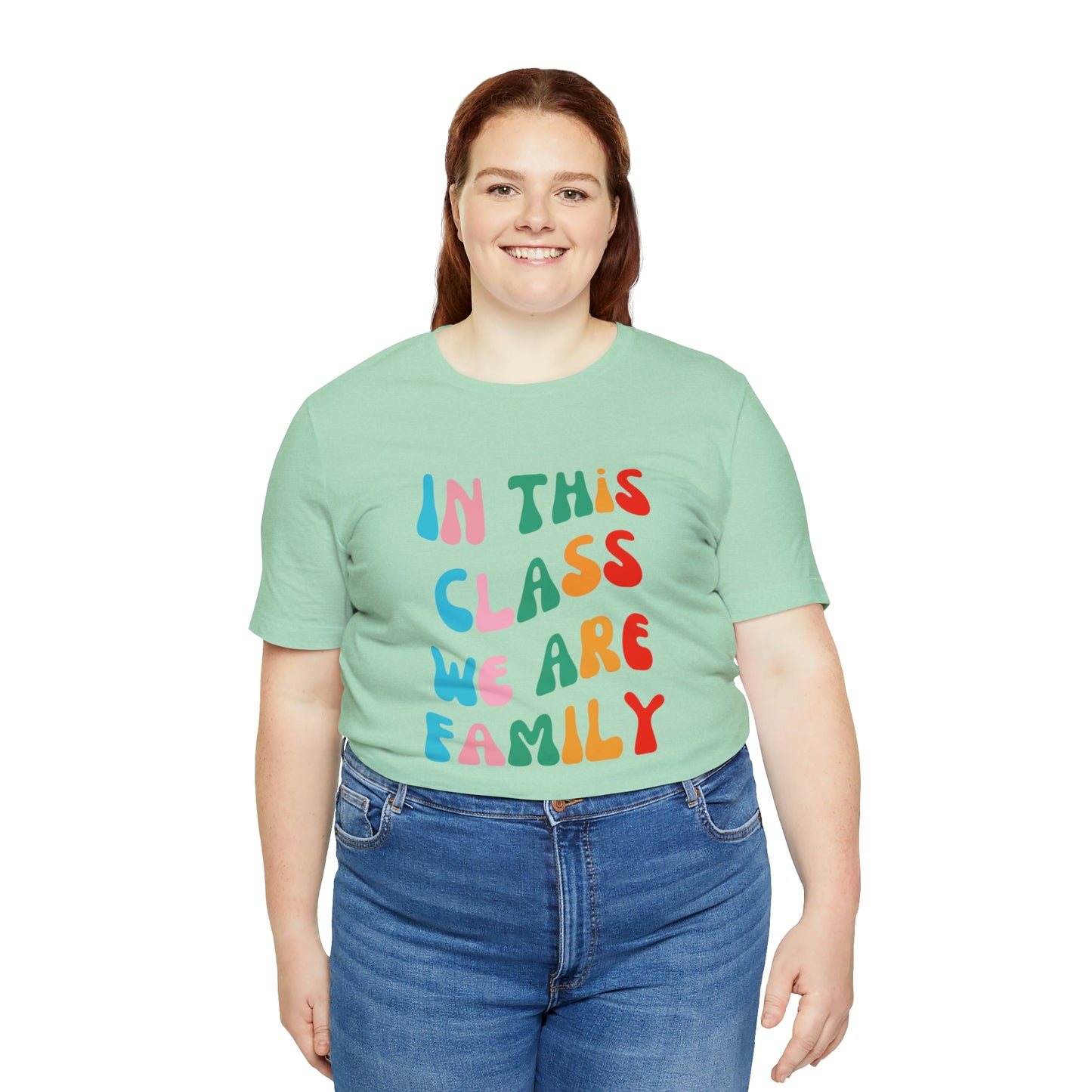 In This Class We Are Family Retro Unisex Jersey Short Sleeve Tee