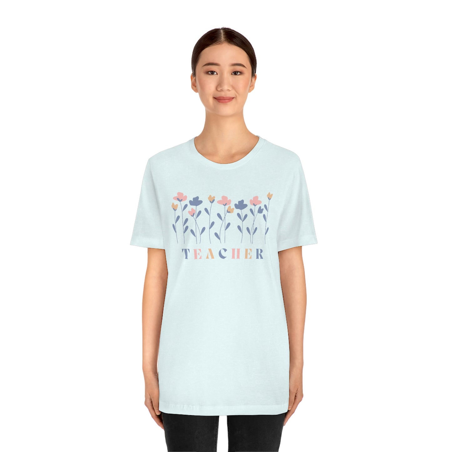 Spring Flowers Teacher Unisex Jersey Short Sleeve Tee