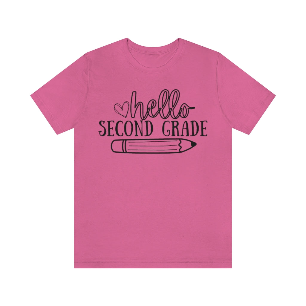 Hello Second Grade Unisex Jersey Short Sleeve Tee