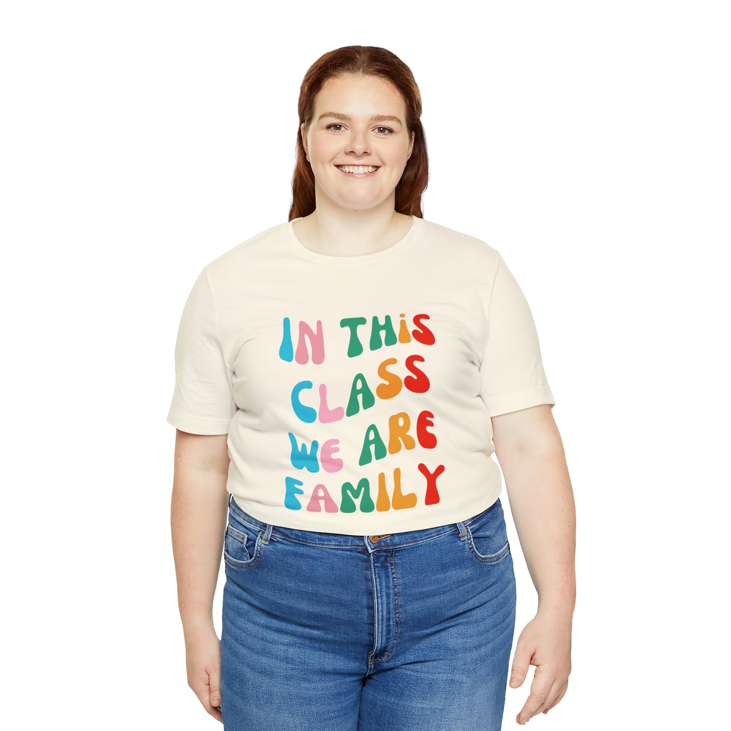 In This Class We Are Family Retro Unisex Jersey Short Sleeve Tee