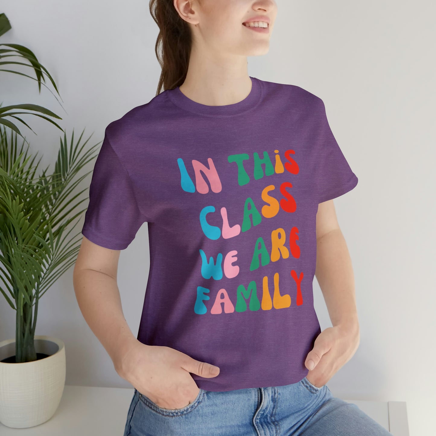 In This Class We Are Family Retro Unisex Jersey Short Sleeve Tee