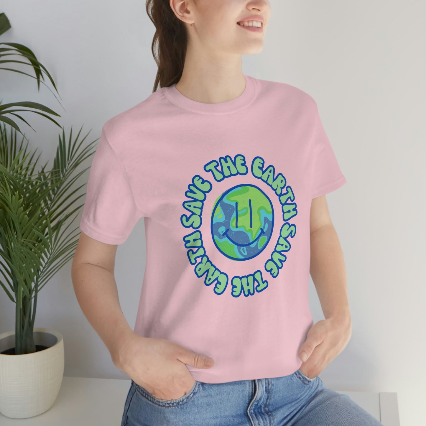 Save the Earth Smiley Unisex Jersey Short Sleeve Tee
