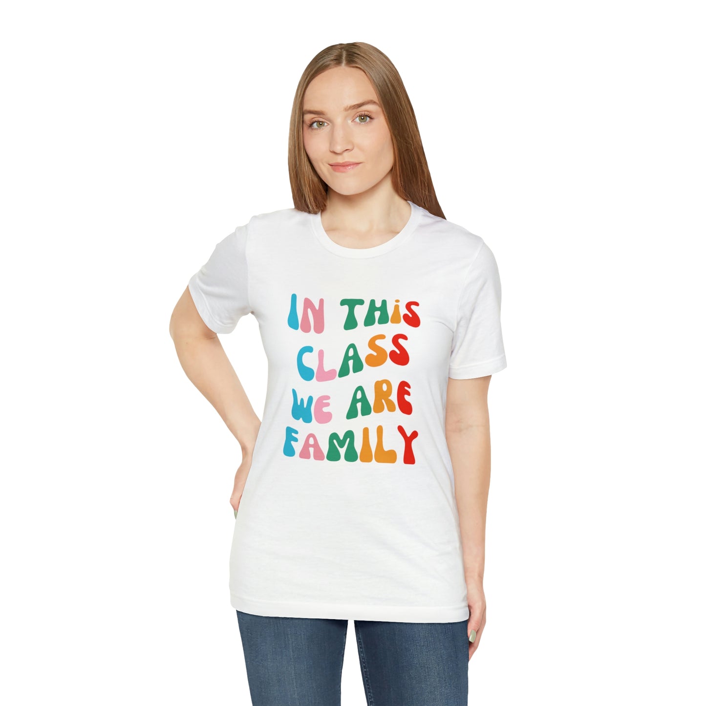 In This Class We Are Family Retro Unisex Jersey Short Sleeve Tee