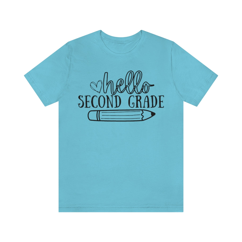 Hello Second Grade Unisex Jersey Short Sleeve Tee