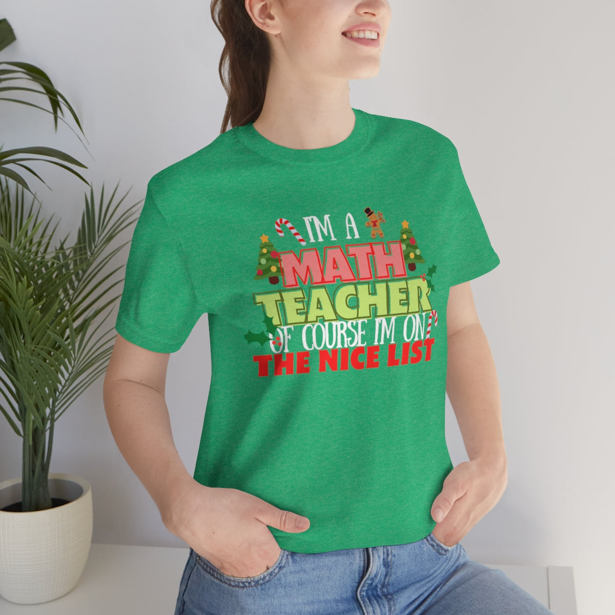Math Teacher Nice List Unisex Jersey Short Sleeve Tee