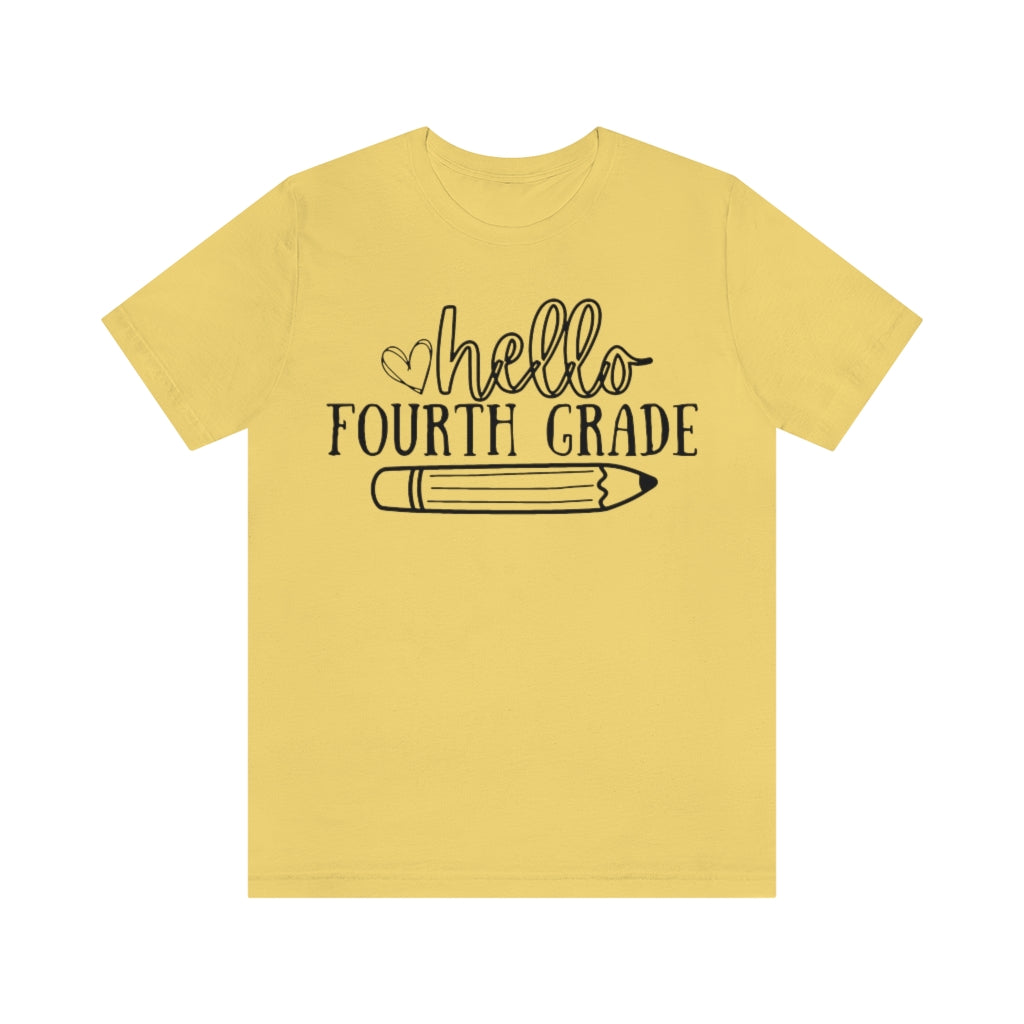 Hello Fourth Grade Unisex Jersey Short Sleeve Tee