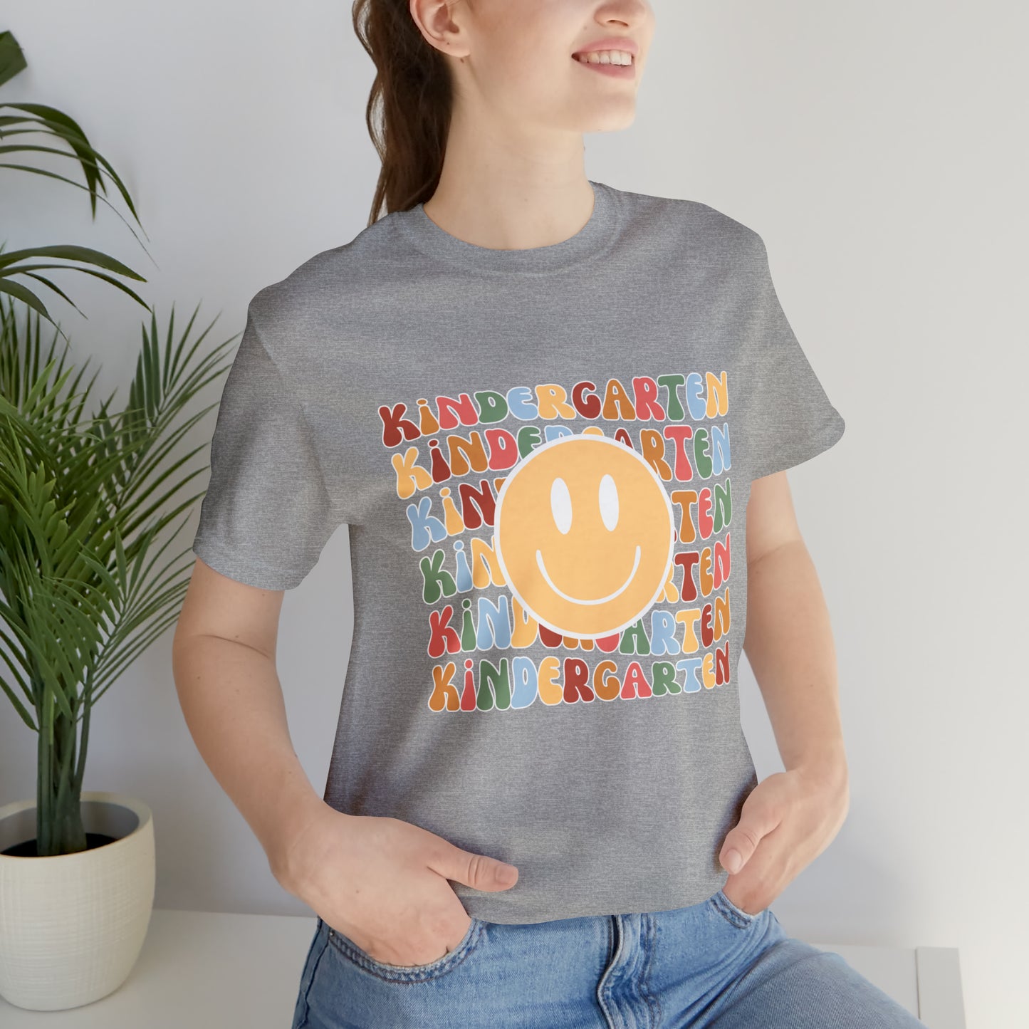Kindergarten Smiley Retro Print Unisex Jersey Short Sleeve Tee