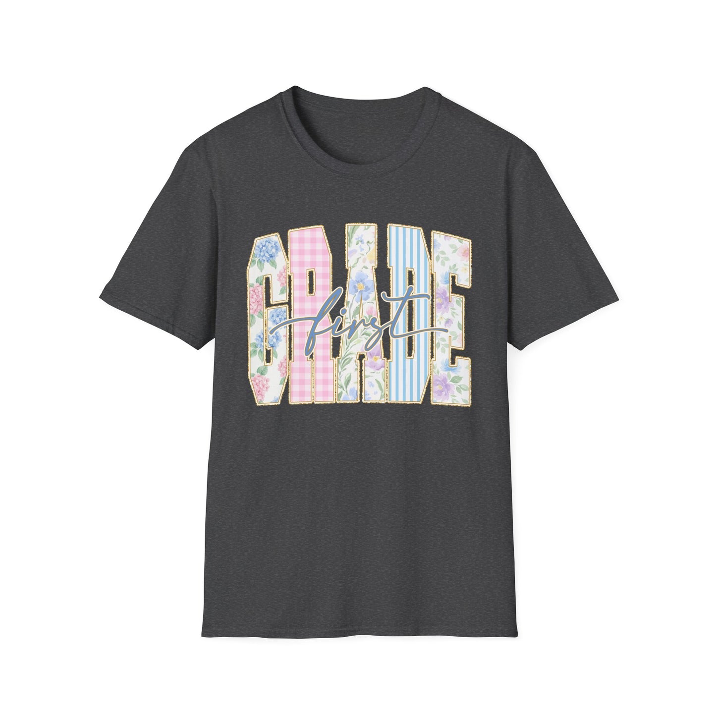 First Grade Teacher Shirt | Floral Coquette Back to School Tee