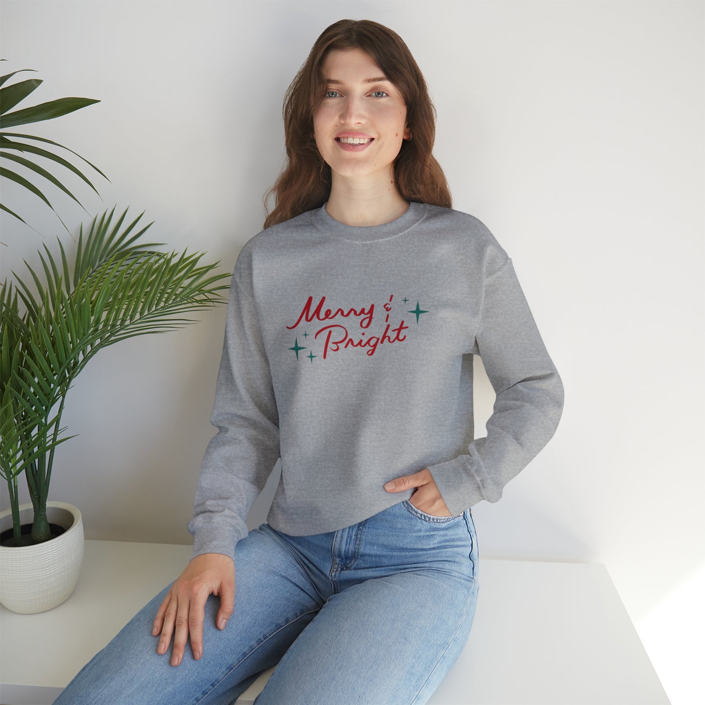 Merry & Bright Red Unisex Heavy Blend™ Crewneck Sweatshirt