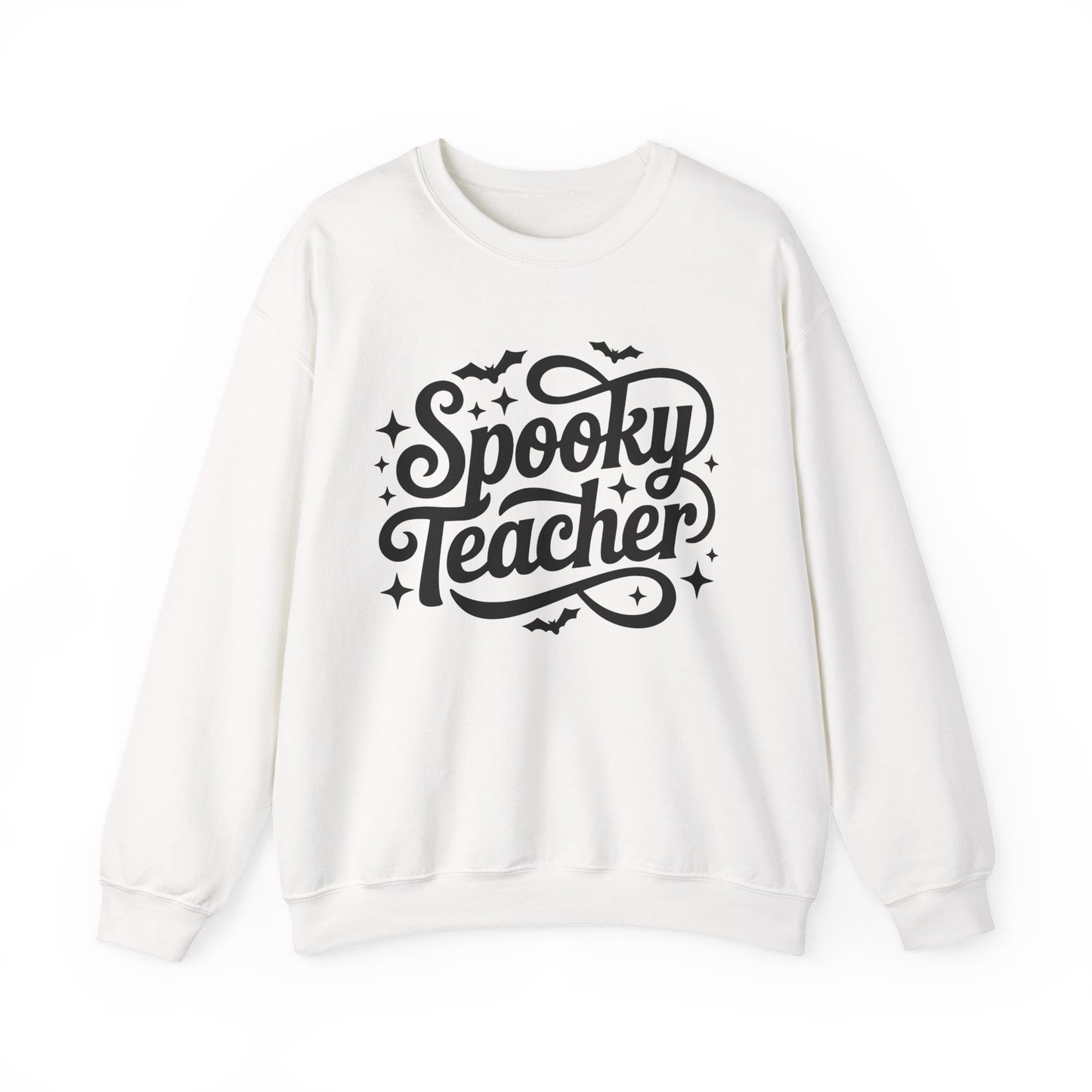 Halloween Spooky Teacher Cursive Graphic Sweatshirt