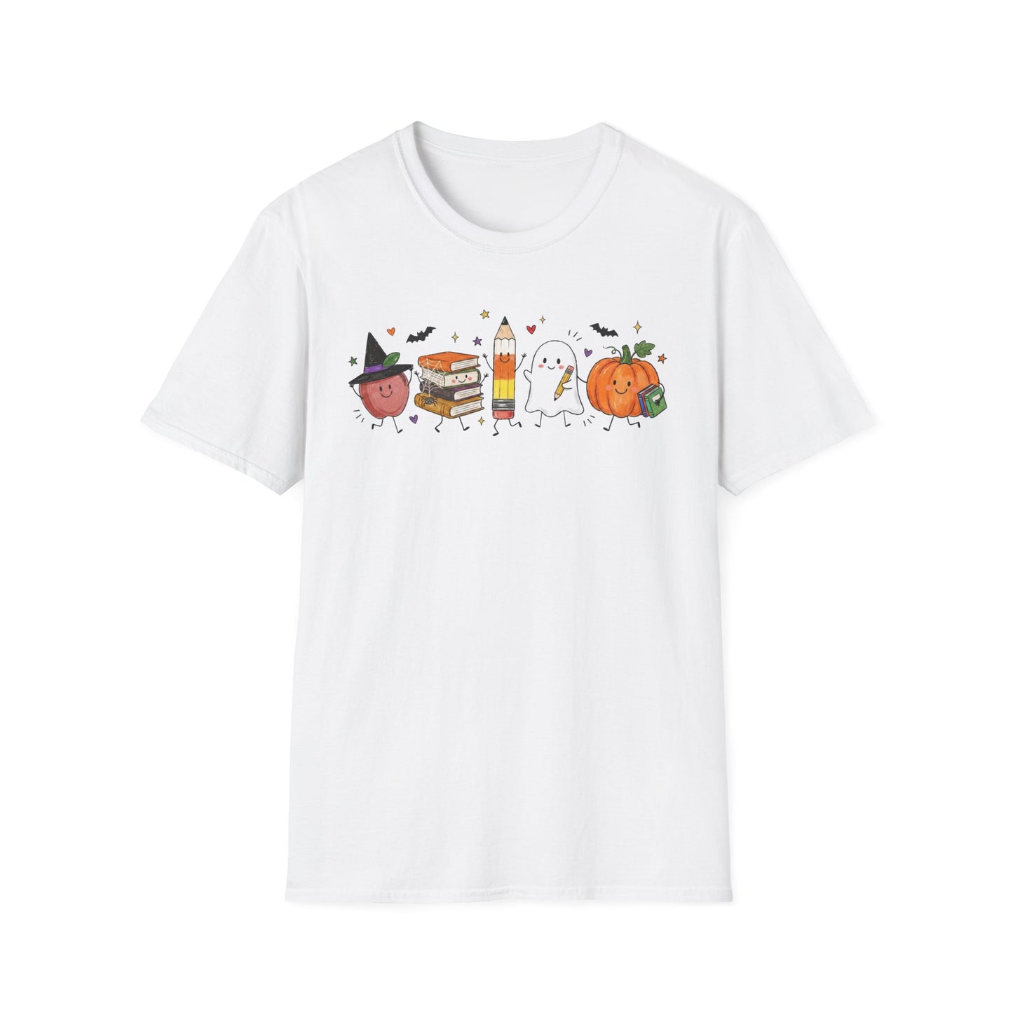 Halloween School Doodles Graphic Teacher Tee