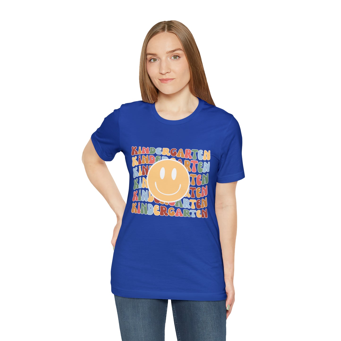 Kindergarten Smiley Retro Print Unisex Jersey Short Sleeve Tee