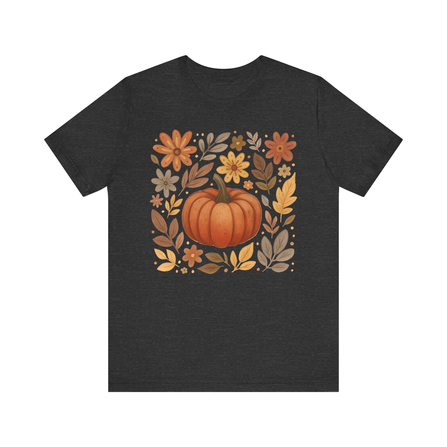 Pumpkin Floral Art Graphic Tee