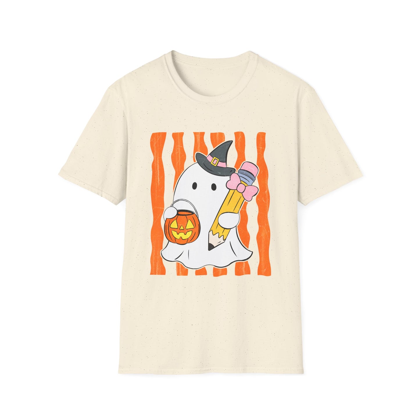 Halloween Cute Ghost Pencil Jack-o-lantern Graphic Tee