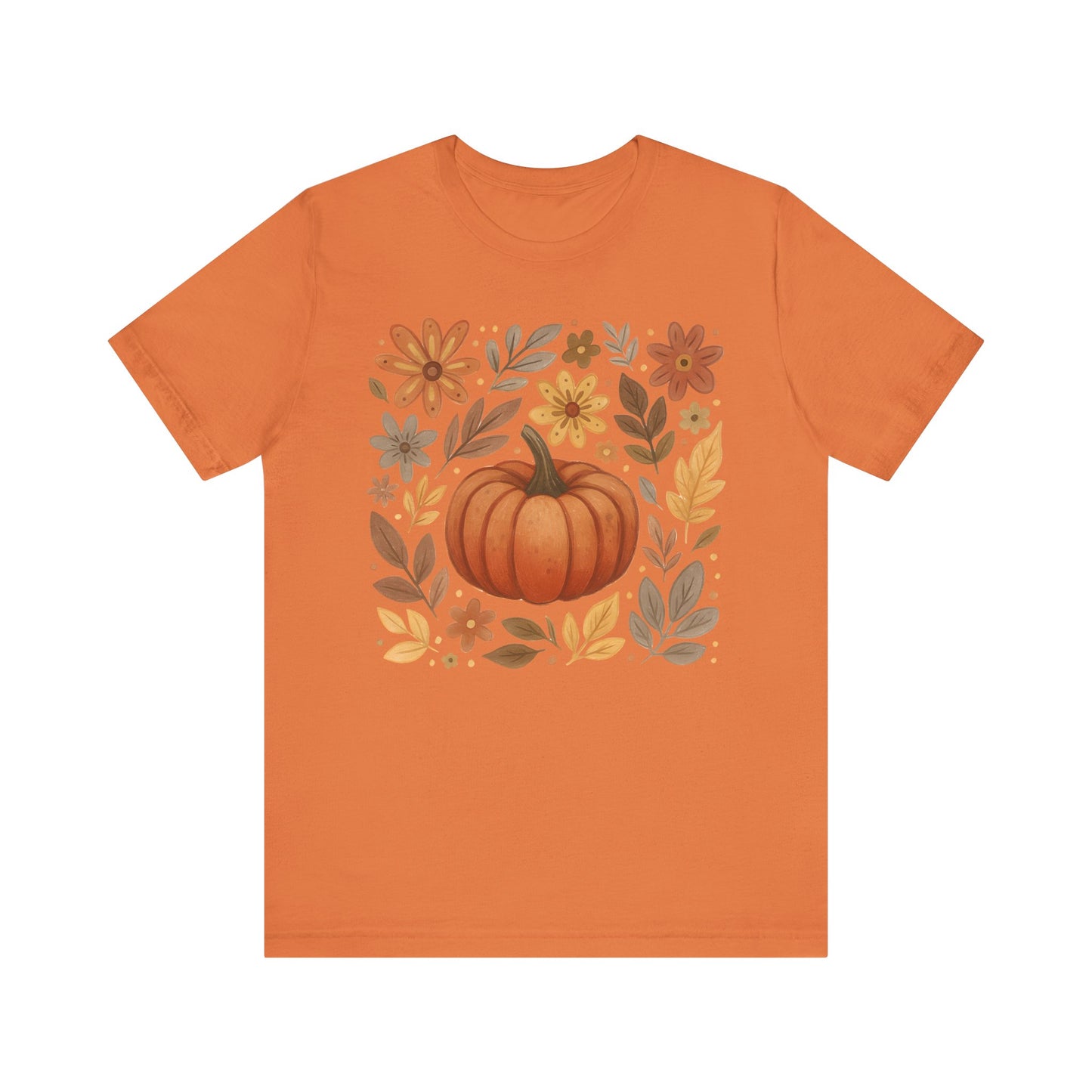 Pumpkin Floral Art Graphic Tee