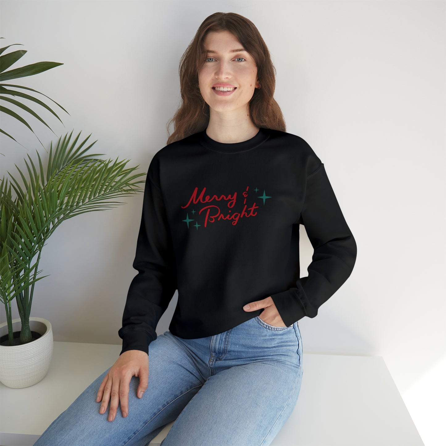 Merry & Bright Red Unisex Heavy Blend™ Crewneck Sweatshirt