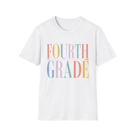 Fourth Grade Colorblock Teacher Tee