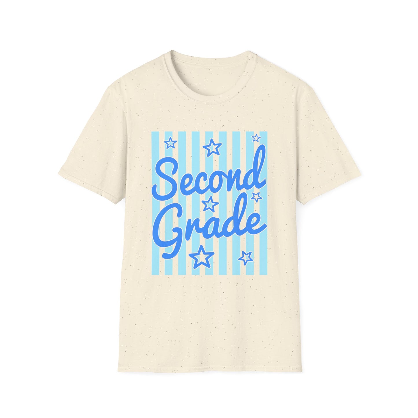 Second Grade Striped Stars Teacher Tee