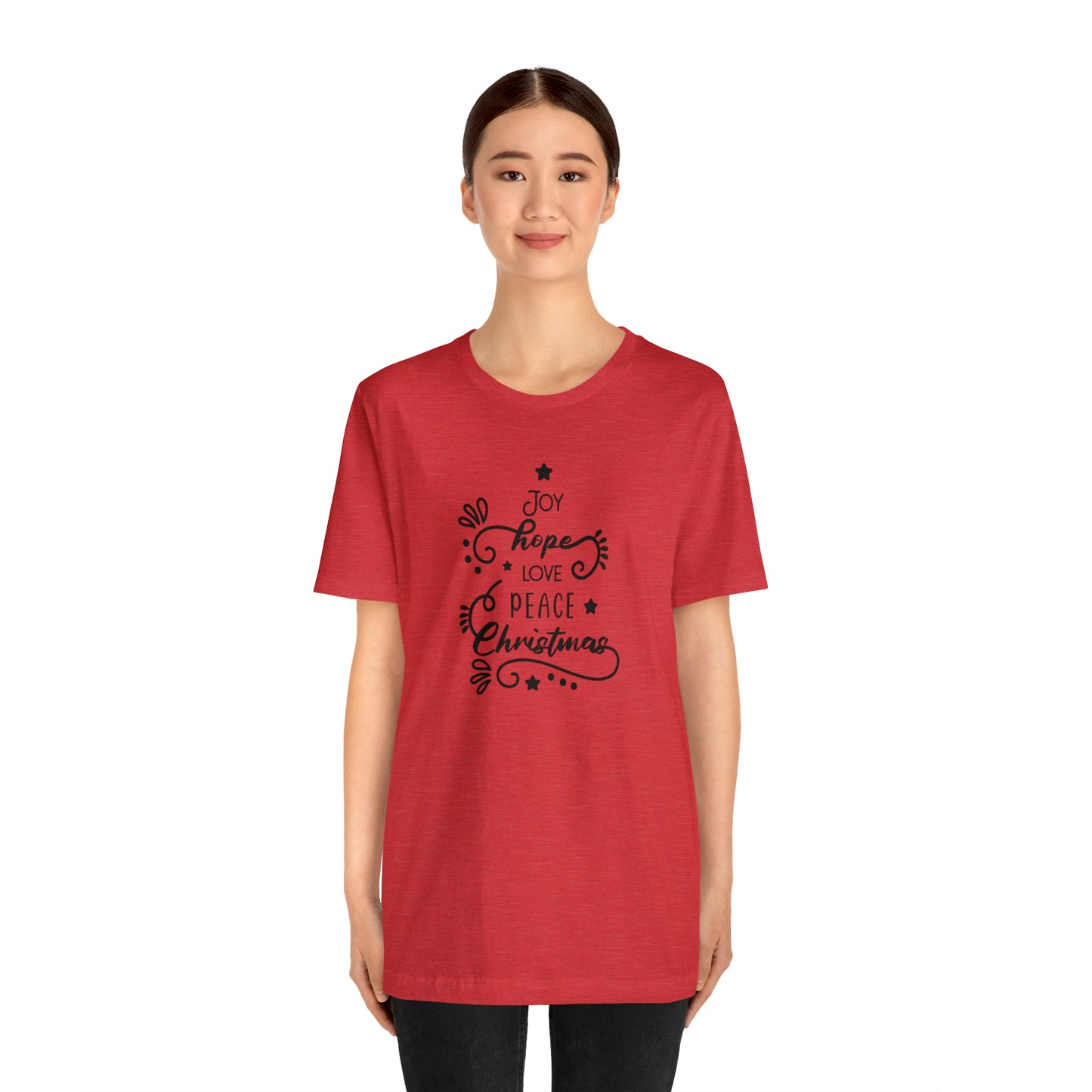 Joy Hope Love Peace Unisex Jersey Short Sleeve Tee