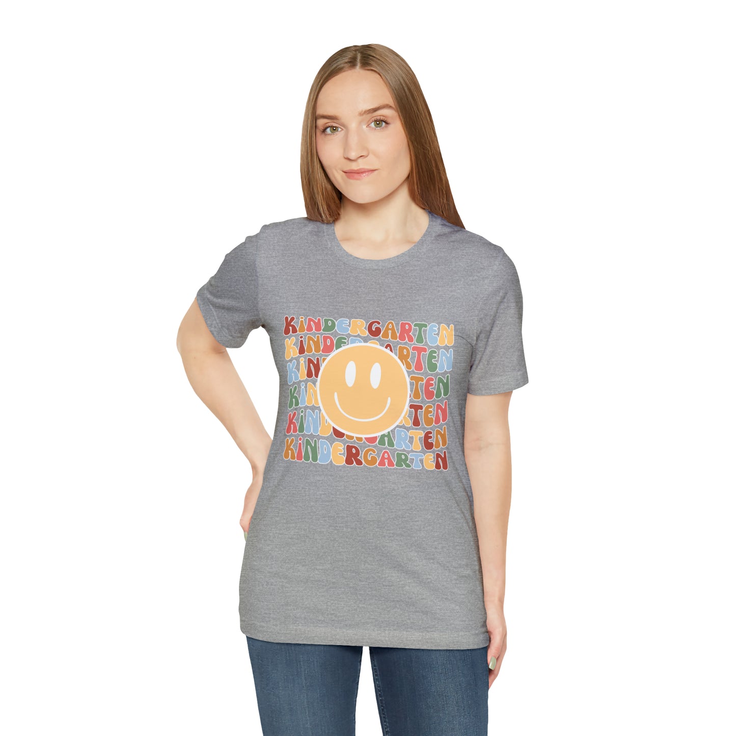 Kindergarten Smiley Retro Print Unisex Jersey Short Sleeve Tee