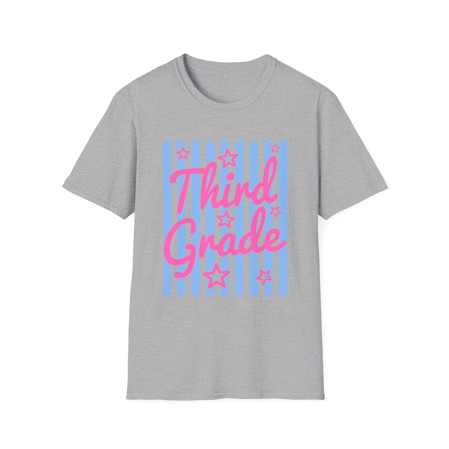 Third Grade Striped Stars Teacher Tee