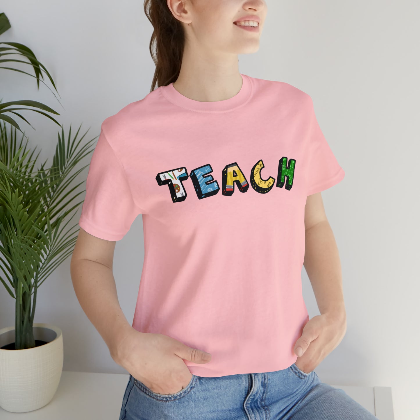 TEACH Graphic Print Unisex Jersey Short Sleeve Tee