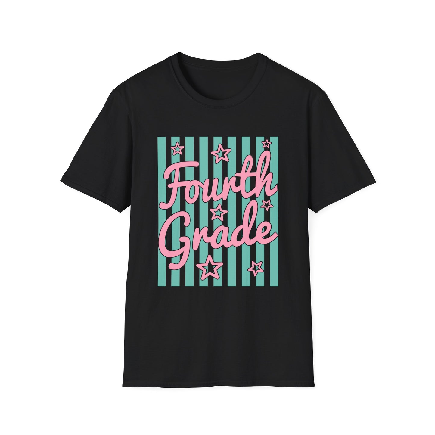 Fourth Grade Striped Stars Teacher Tee