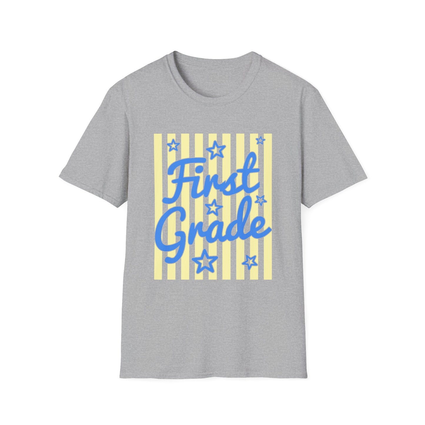 First Grade Striped Stars Teacher Tee