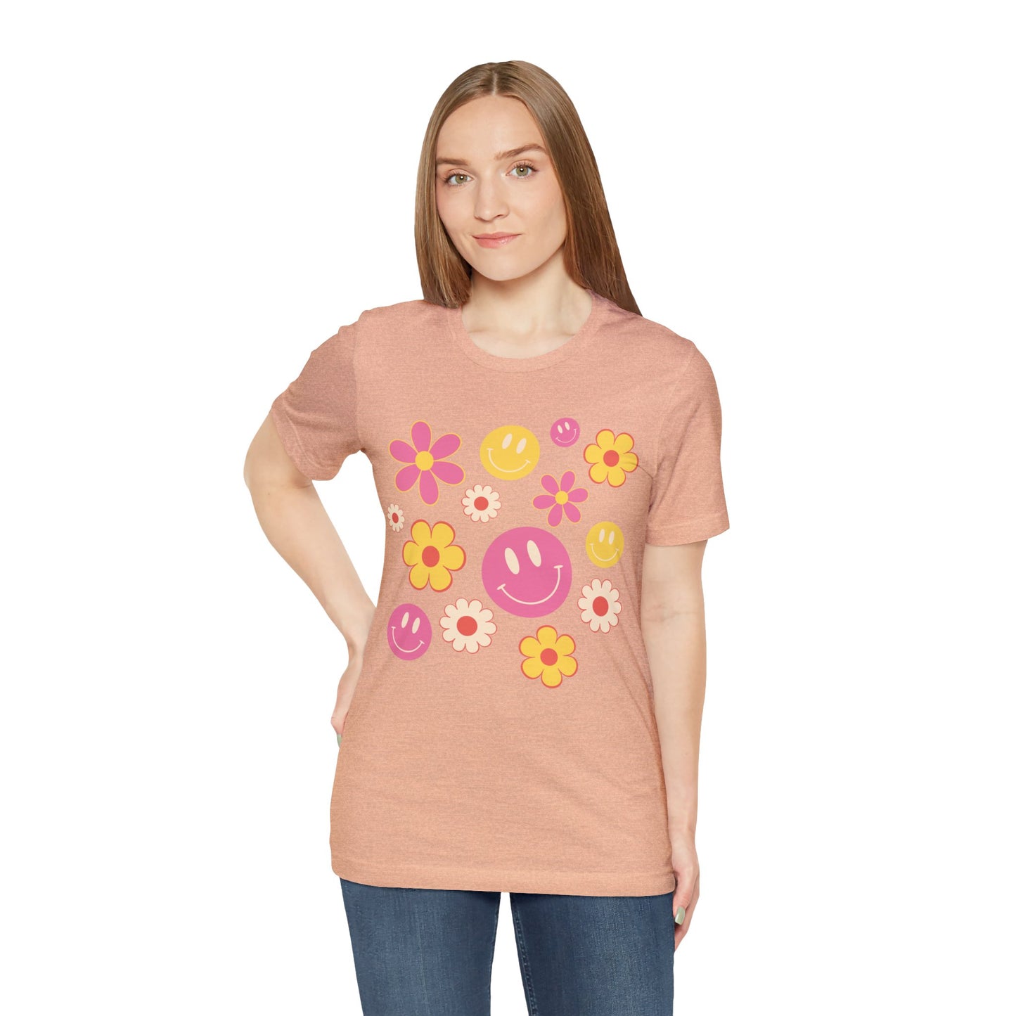 Spring Smiles & Flowers Unisex Jersey Short Sleeve Tee