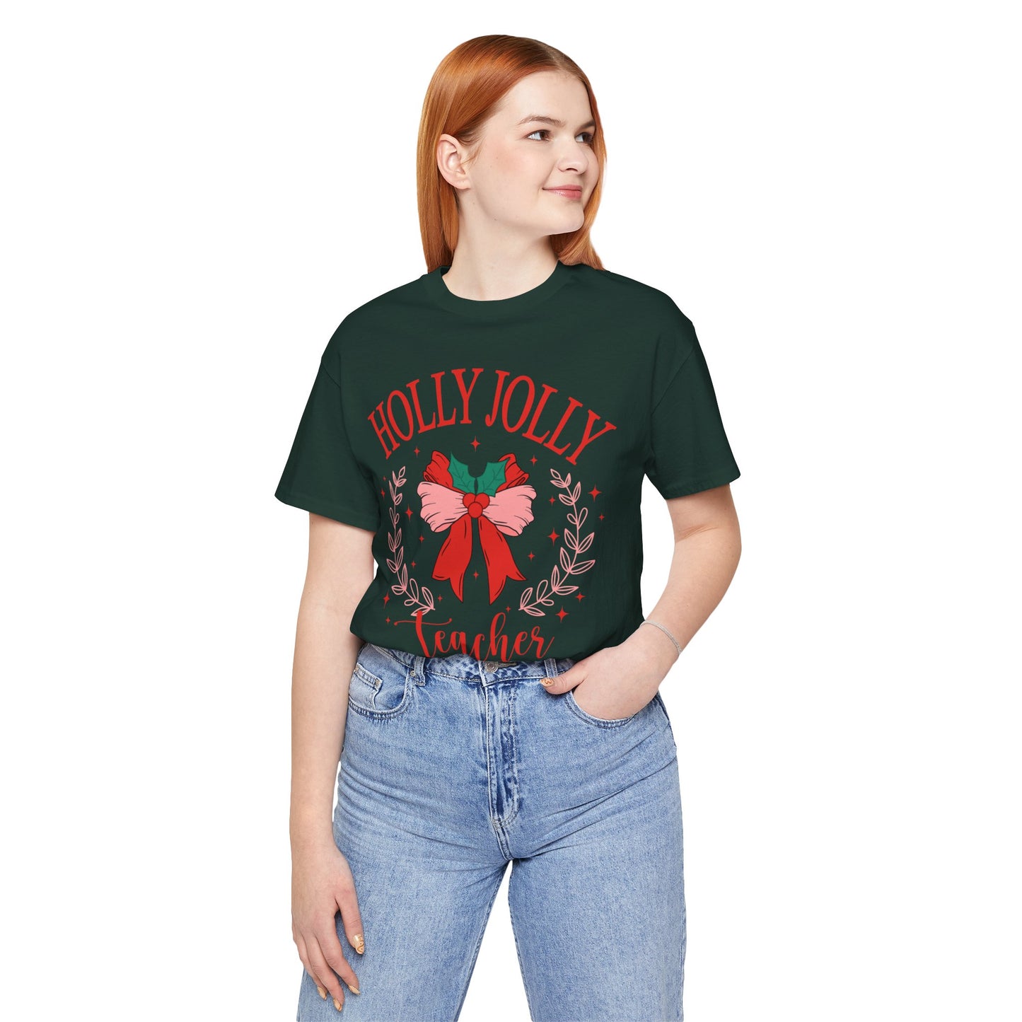 Holly Jolly Festive Teacher Tee