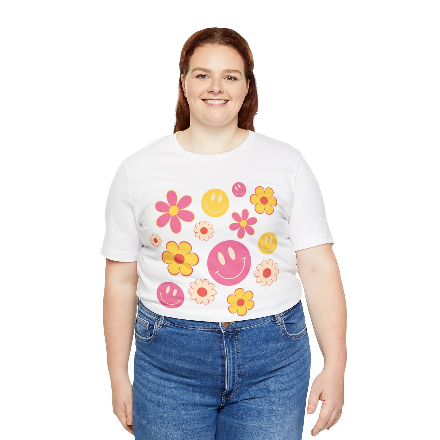 Spring Smiles & Flowers Unisex Jersey Short Sleeve Tee