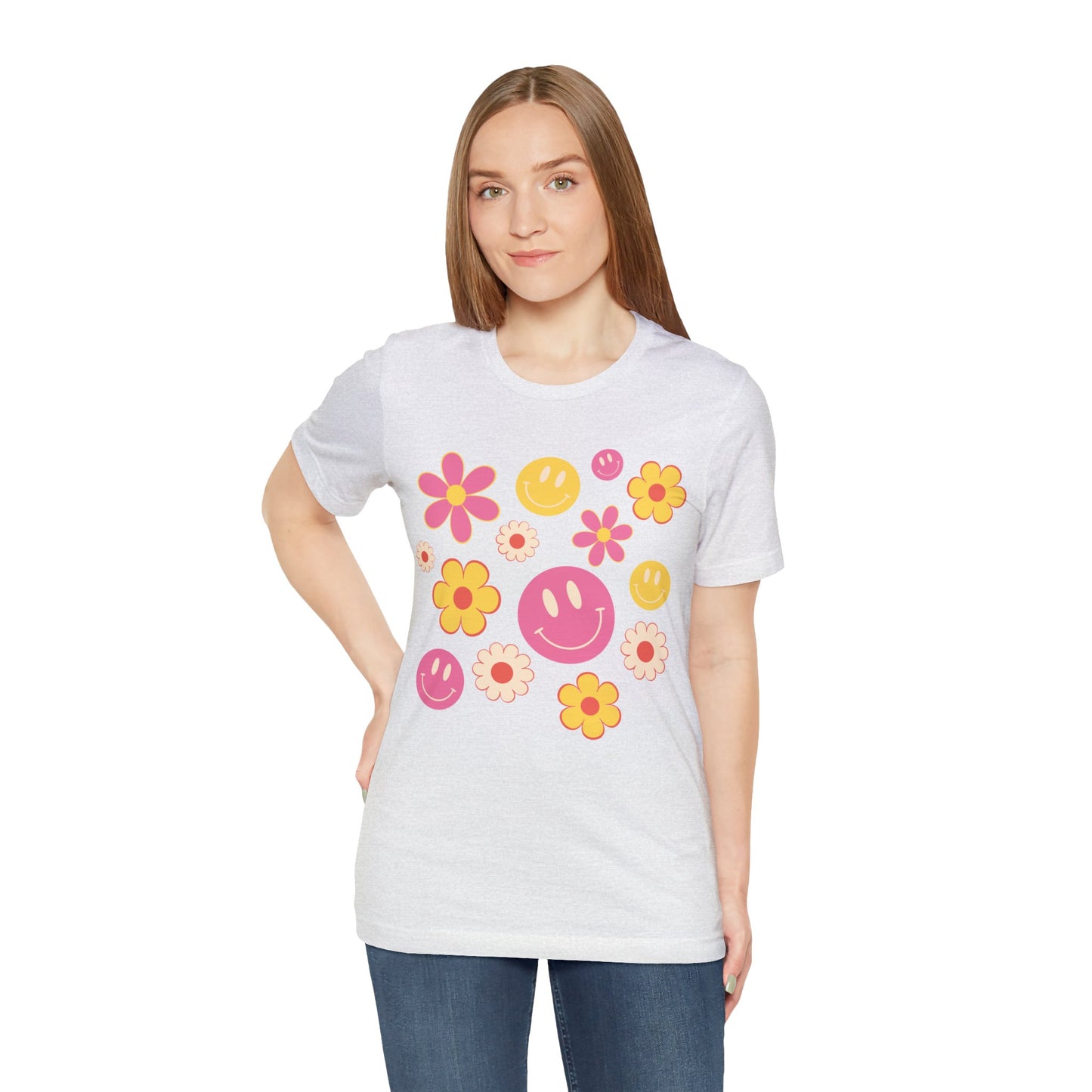 Spring Smiles & Flowers Unisex Jersey Short Sleeve Tee