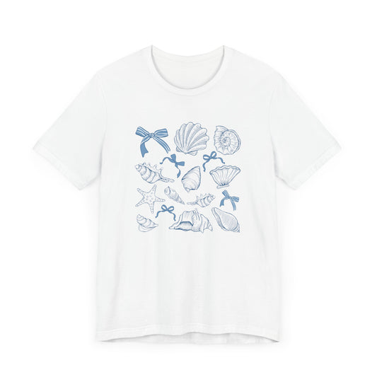 Coastal Beach Shells and Bows Tee