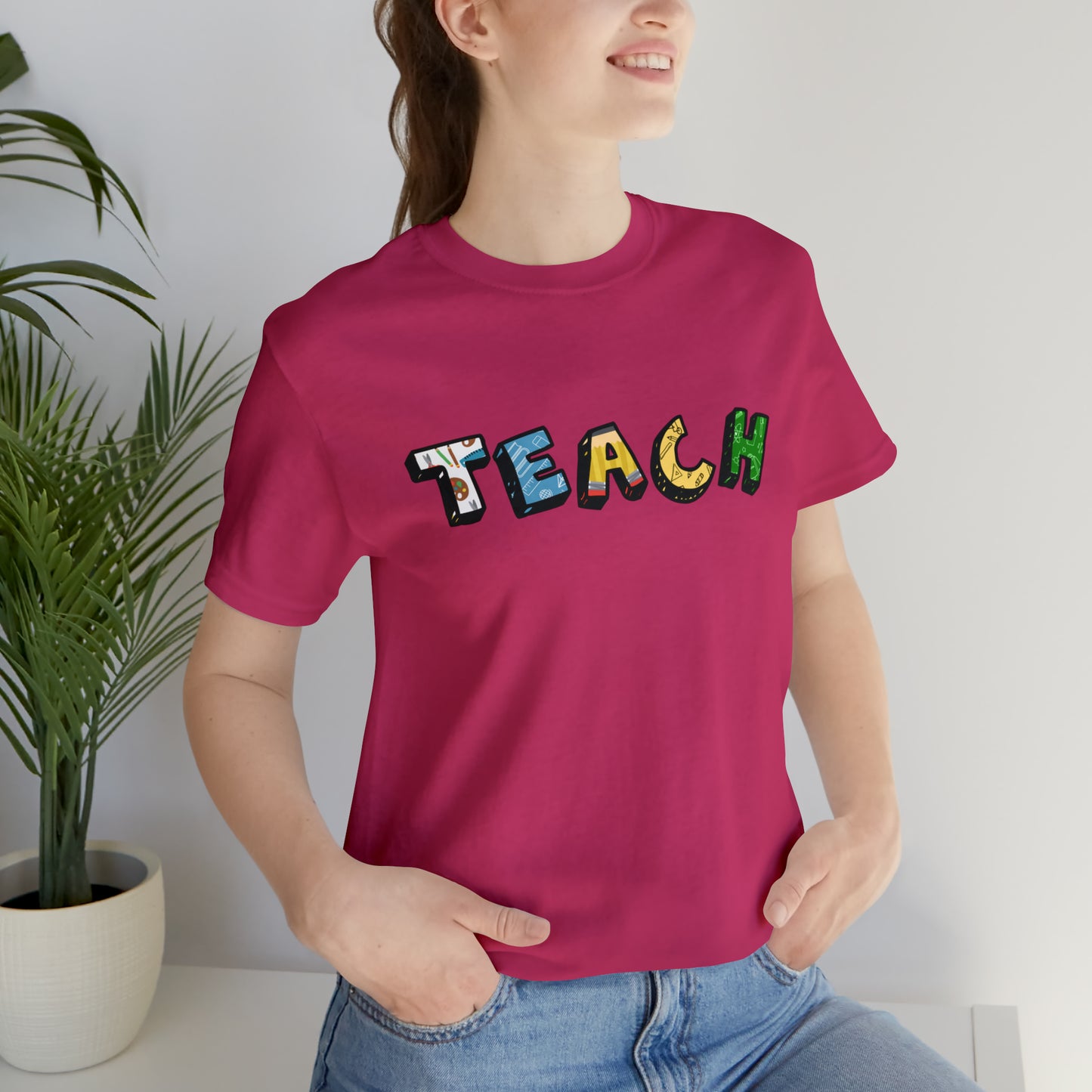 TEACH Graphic Print Unisex Jersey Short Sleeve Tee
