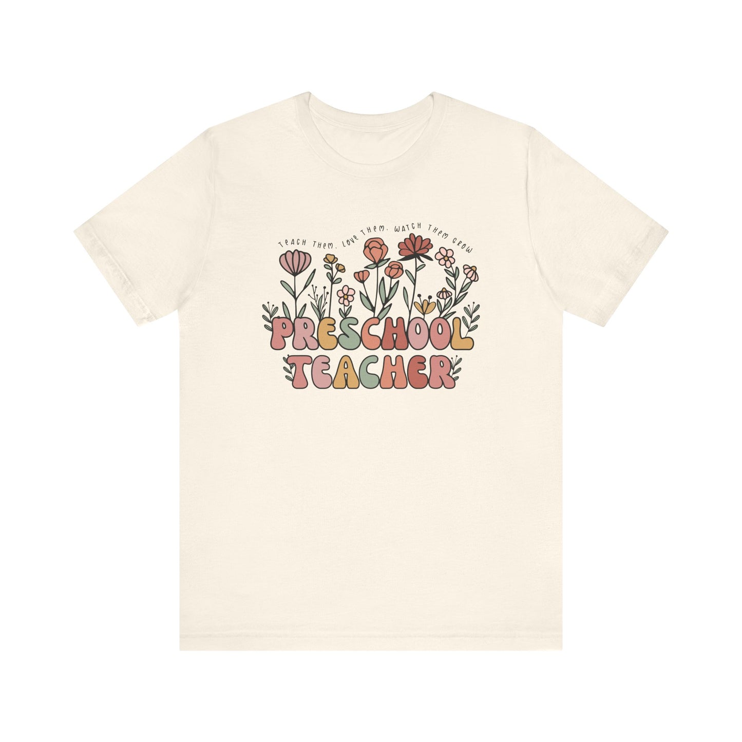 Preschool Teacher Groovy Floral Tee