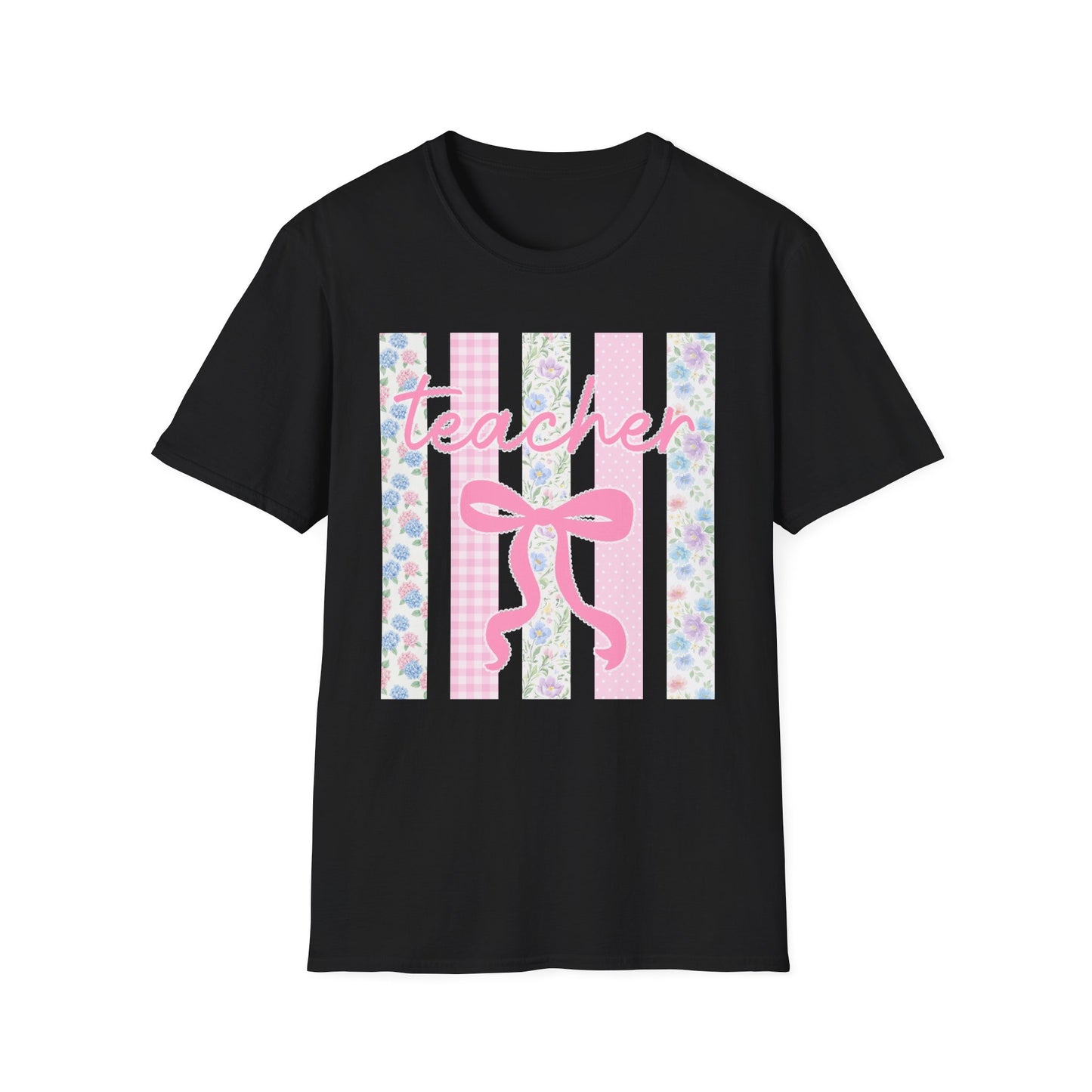 Teacher Floral Bow Coquette Graphic Tee | Vintage Aesthetic Shirt