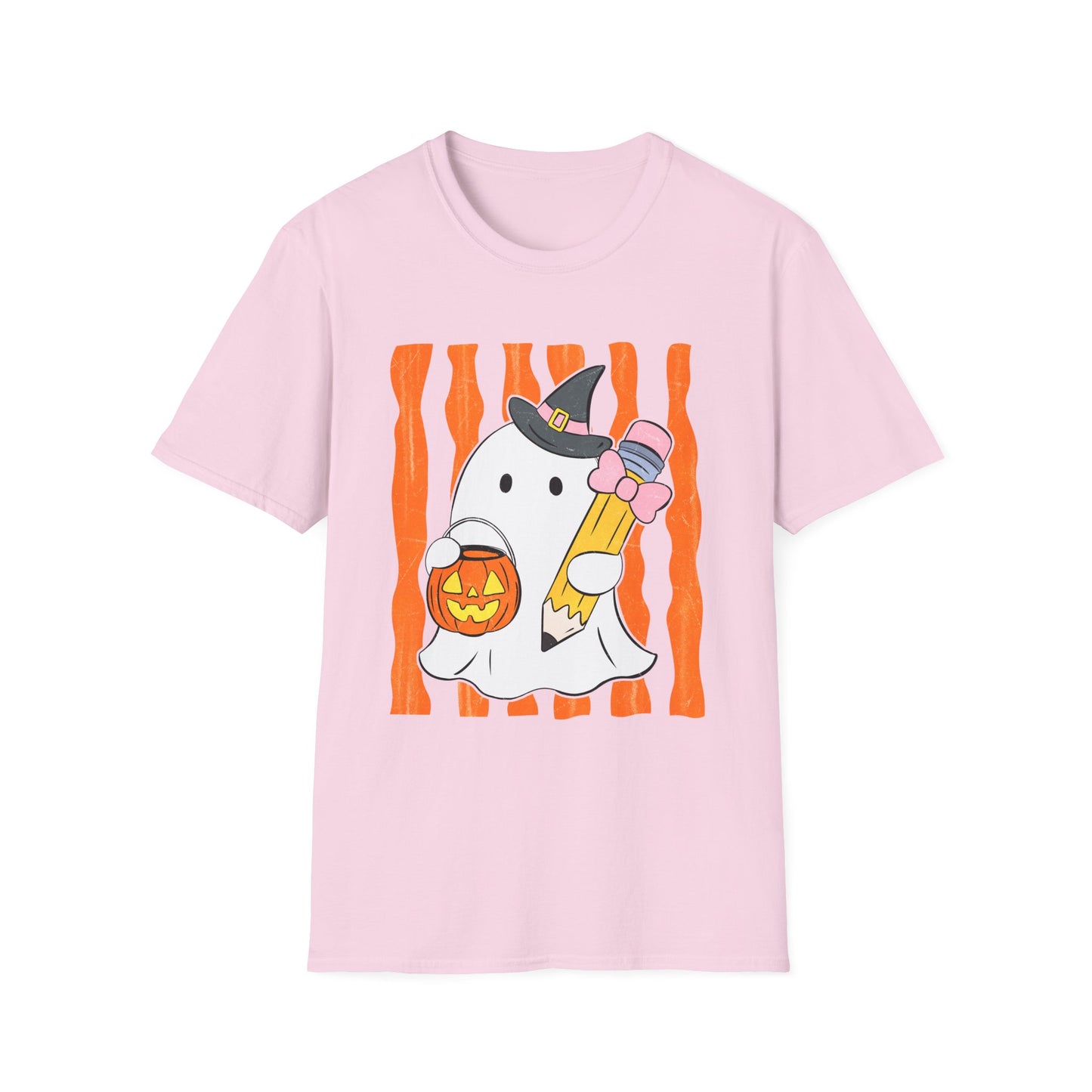 Halloween Cute Ghost Pencil Jack-o-lantern Graphic Tee