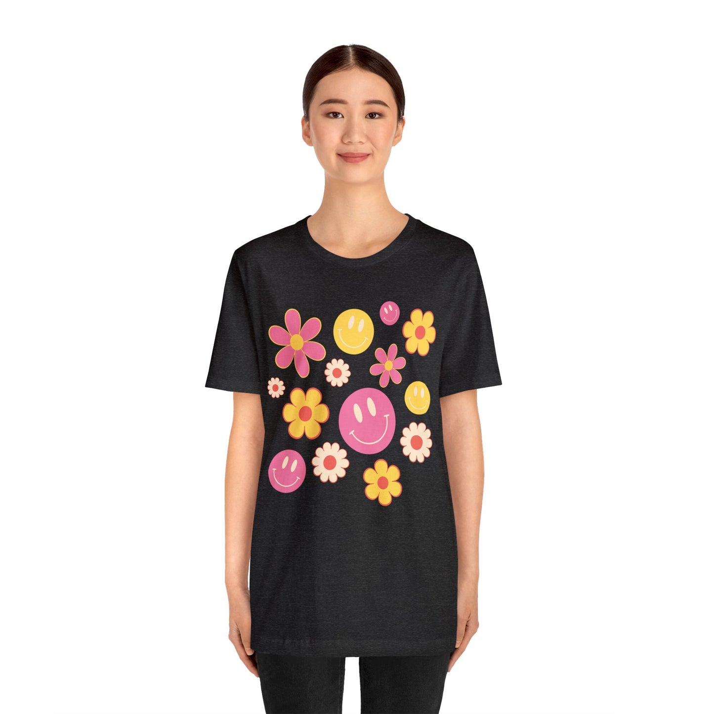Spring Smiles & Flowers Unisex Jersey Short Sleeve Tee