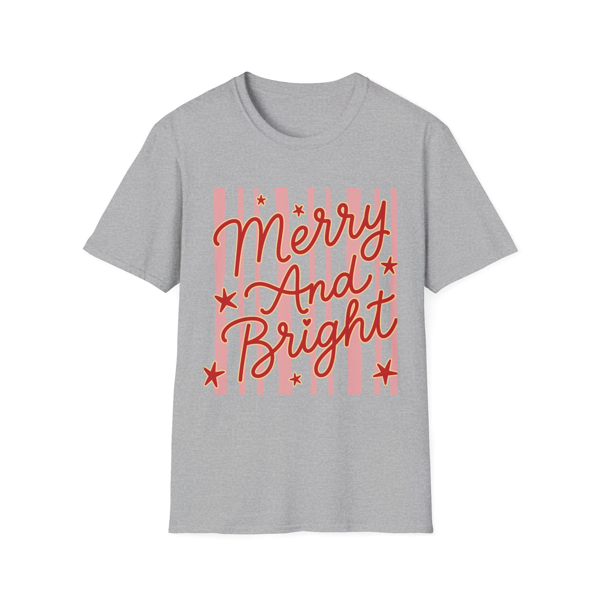 Merry and Bright Festive Holiday Graphic Tee